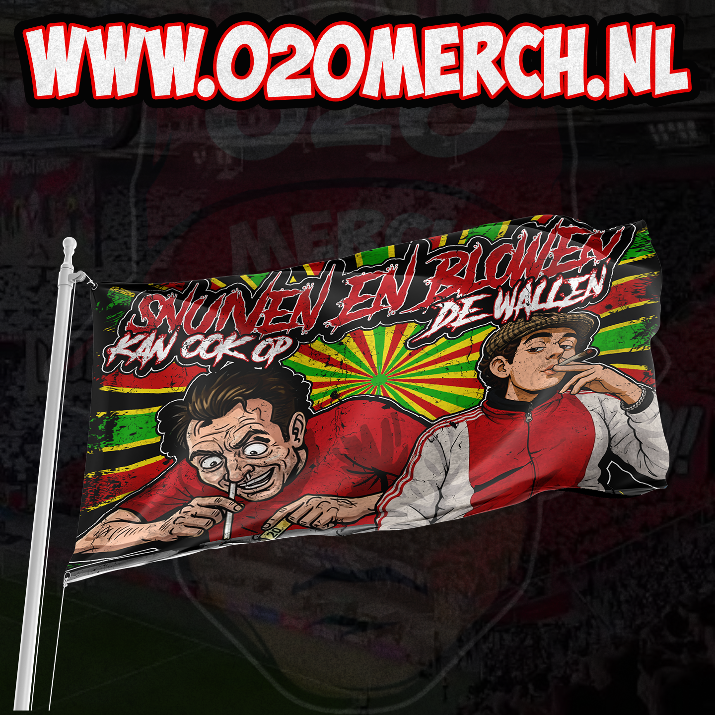 Snuiven en blowen vlag